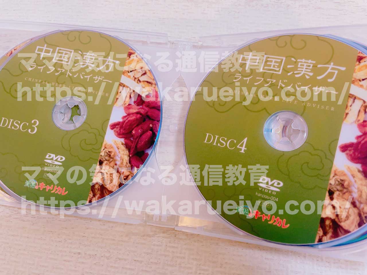 キャリカレ中国漢方ライフアドバイザー資格講座の映像教材DVD